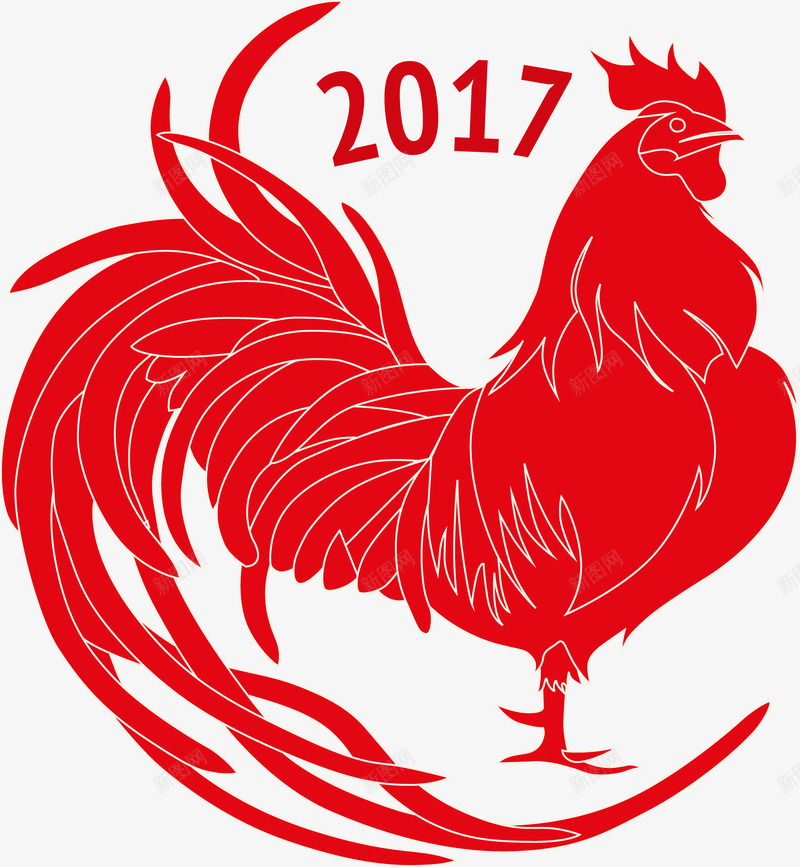 红色鸡年2017png免抠素材_88icon https://88icon.com 2017 红色鸡年 鸡素材