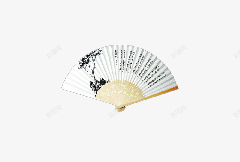 松树图案扇子png免抠素材_88icon https://88icon.com 古风 木扇 松树图案