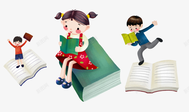儿童读书日可爱手绘插图png免抠素材_88icon https://88icon.com 书本 儿童读书日 卡通插图 可爱 女孩 手绘 插图