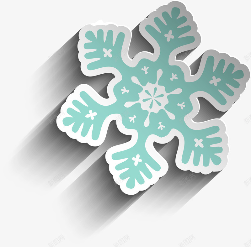 绿色阴影雪花png免抠素材_88icon https://88icon.com 免抠PNG 冬季 漂浮 绿色 装饰图案 阴影 雪花