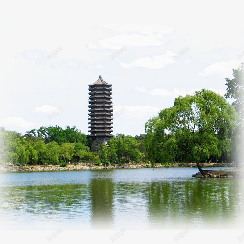 北大未名湖博雅塔png免抠素材_88icon https://88icon.com 北京大学 北大 博雅塔 未名湖