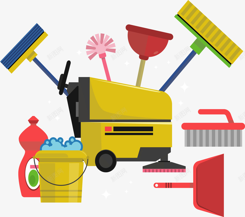 大扫除清洁公司工具矢量图ai免抠素材_88icon https://88icon.com 保洁服务 大扫除 清洁 清洁公司 清洁工具 矢量png 矢量图