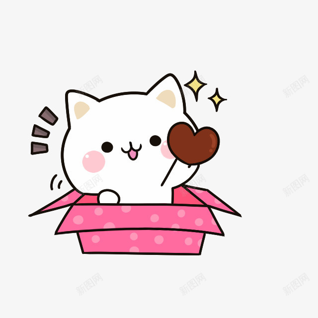 在盒子的猫卡通手绘png免抠素材_88icon https://88icon.com 手绘 猫卡通 白色 盒子