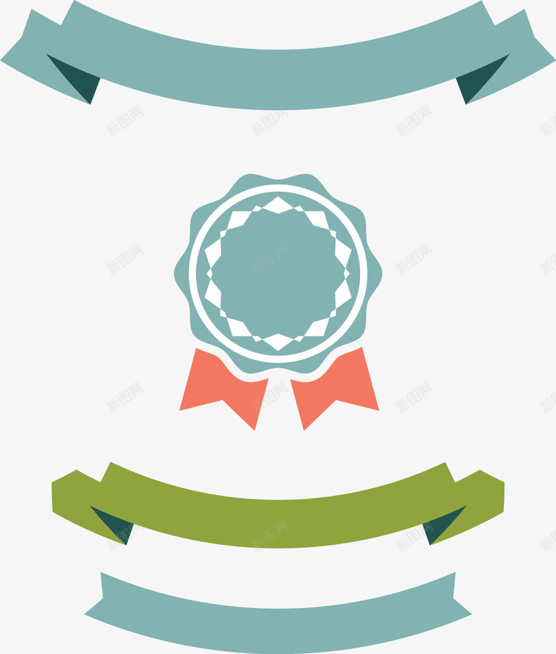 飘带折纸矢量图ai免抠素材_88icon https://88icon.com 扁平化 折纸 活动 装饰 飘带 矢量图