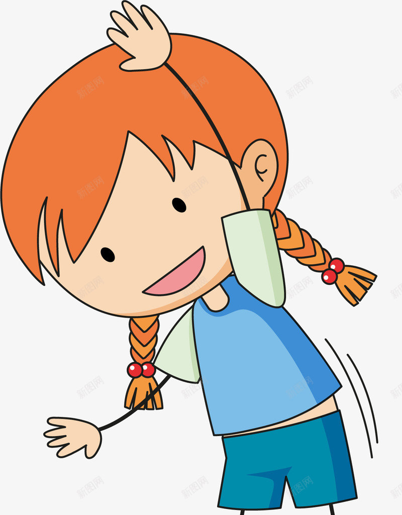 做操伸腰的小女孩png免抠素材_88icon https://88icon.com 伸腰 做操 儿童 卡通可爱 小女孩 小孩 矢量图案