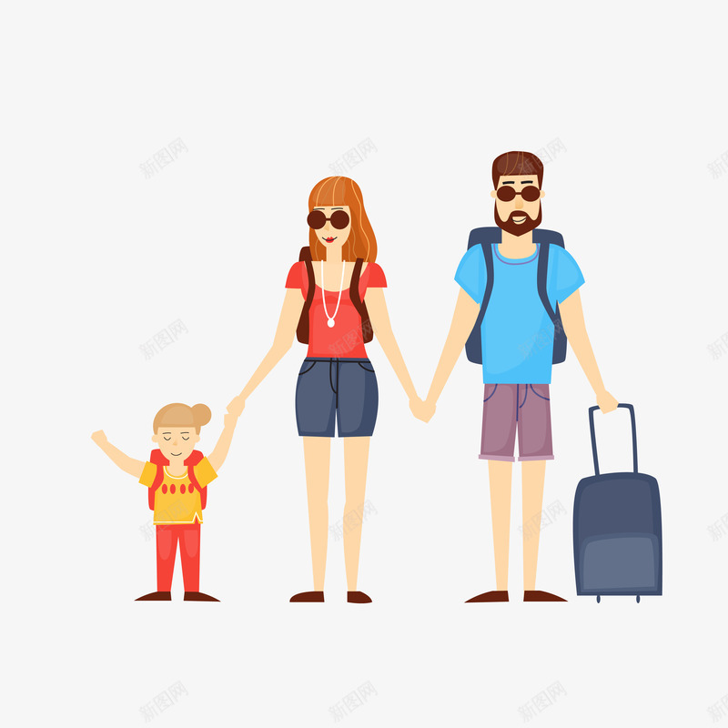 一家三口外出旅游案矢量图ai免抠素材_88icon https://88icon.com 一家三口 度假 手绘 旅游 旅行 玩耍 简笔画 纹路 线条 装饰 质感 矢量图