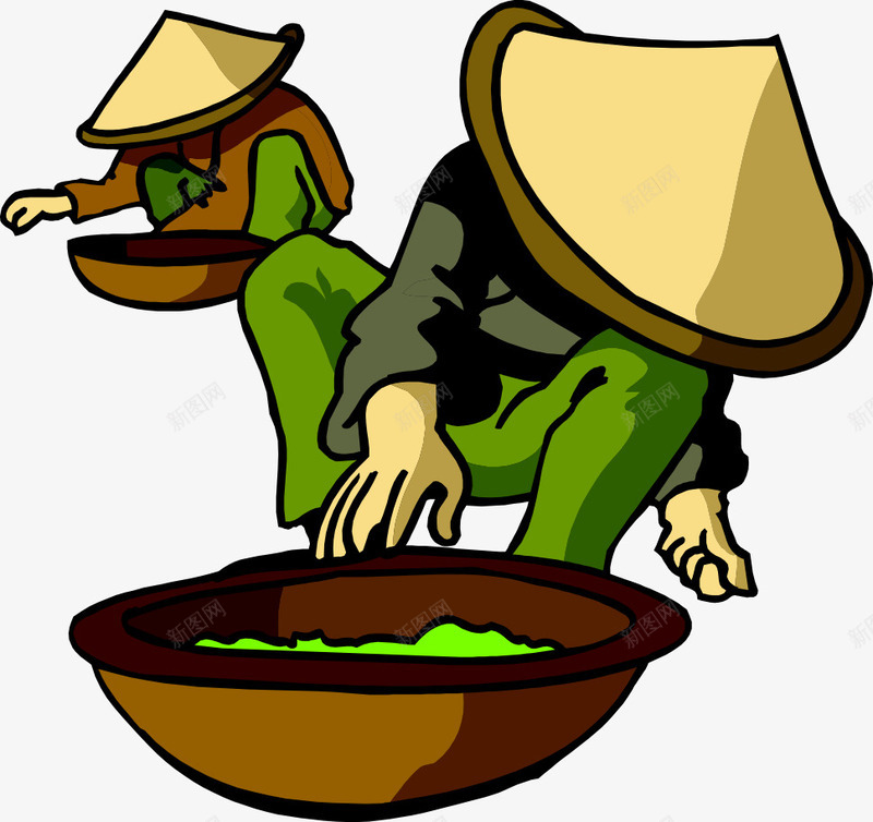 卡通手绘戴着草帽的茶农人物png免抠素材_88icon https://88icon.com 卡通的人物 平面茶农 戴着草帽的茶农 手绘的茶农 矢量人物