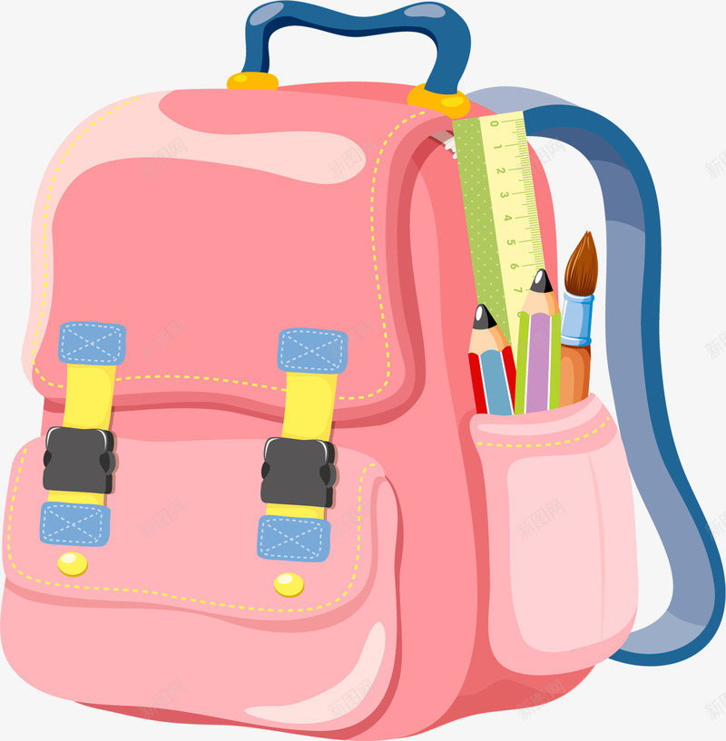 卡通书包png免抠素材_88icon https://88icon.com 书包 卡通 卡通文具 学习 学生用品 手绘 教育 背包