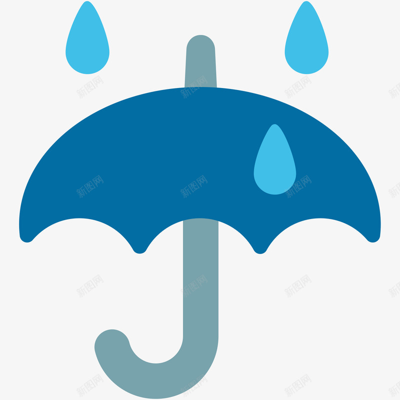 蓝色雨伞png免抠素材_88icon https://88icon.com 下雨 卡通雨伞 扁平化 水滴 蓝色 雨伞 雨伞免扣