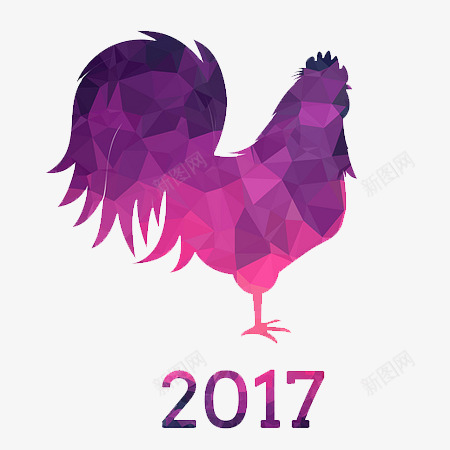 彩色的鸡年插画png免抠素材_88icon https://88icon.com 2017 插画 新年快乐 鸡年