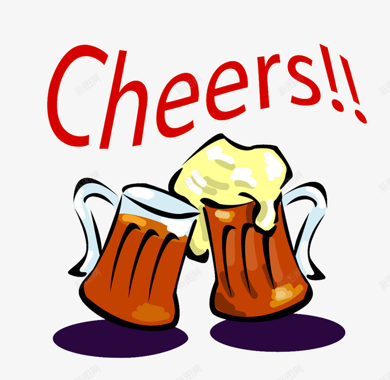 卡通酒杯干杯庆祝png免抠素材_88icon https://88icon.com 卡通酒杯 啤酒酒杯 干杯 庆祝 庆贺 聚餐