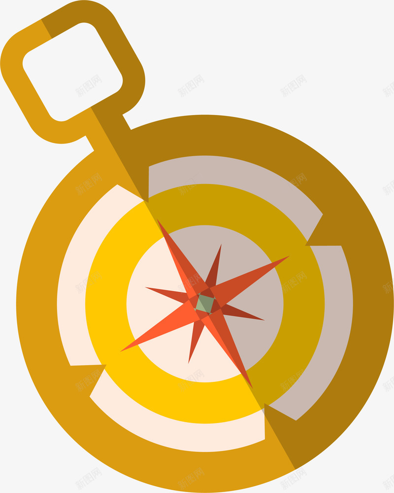 金色指南针装饰图案矢量图ai免抠素材_88icon https://88icon.com 卡通 指南针 旅行相关 矢量图案 装饰 金色 矢量图