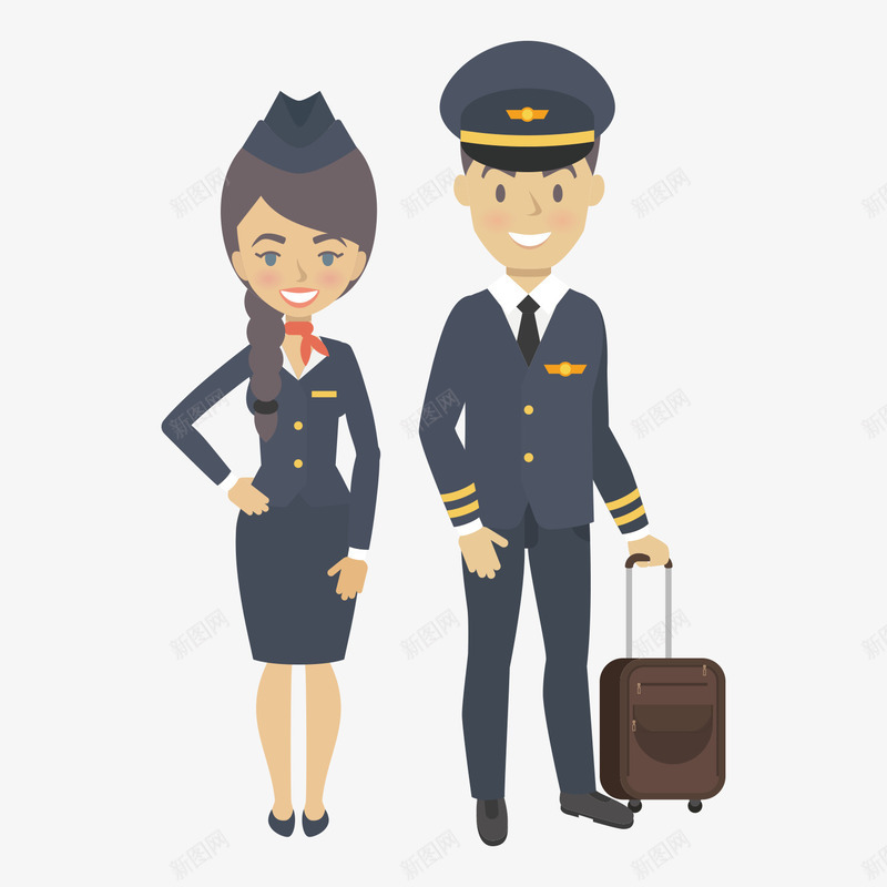 空姐空少托行李箱出发旅游矢量图ai免抠素材_88icon https://88icon.com 免抠 托行李箱出发 旅游 旅游景点 空姐 空少 透明 矢量图