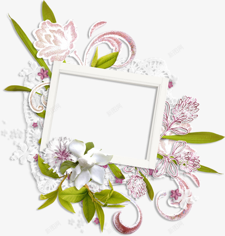 花卉边框png免抠素材_88icon https://88icon.com 框架 清新 画框 相框 精美相框 花卉边框 花框 边框