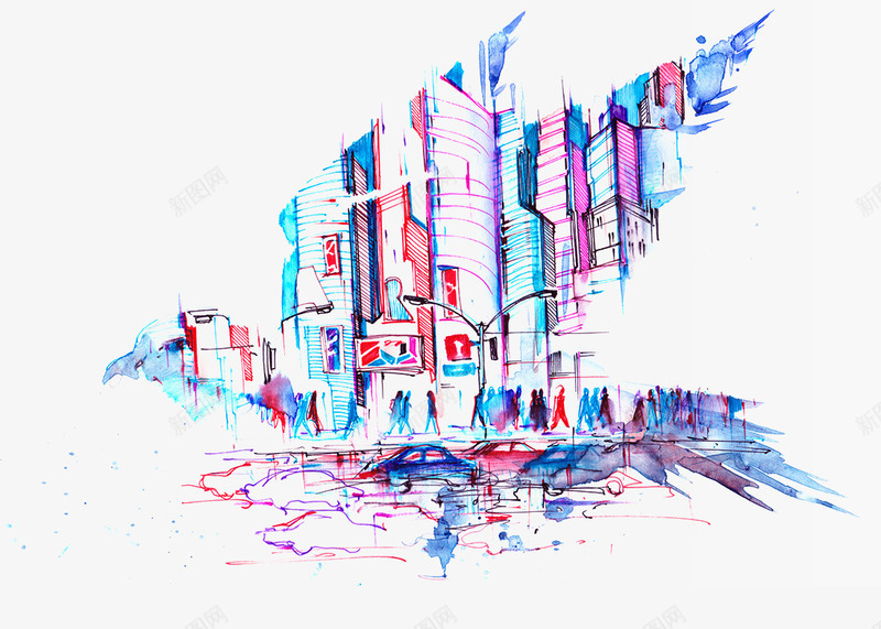 生动的彩色水墨飞鸟造型png免抠素材_88icon https://88icon.com 彩色 彩色水墨 水墨 水墨彩色 生动 造型 飞鸟