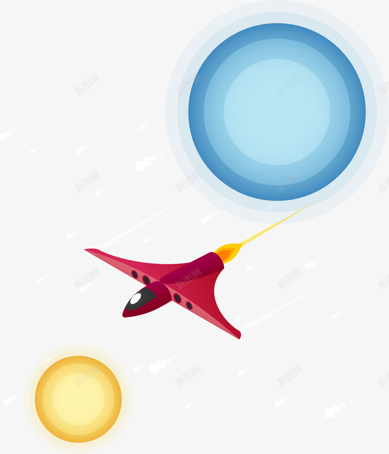 手绘飞行器png免抠素材_88icon https://88icon.com 卡通 太空 手绘 星球 飞船