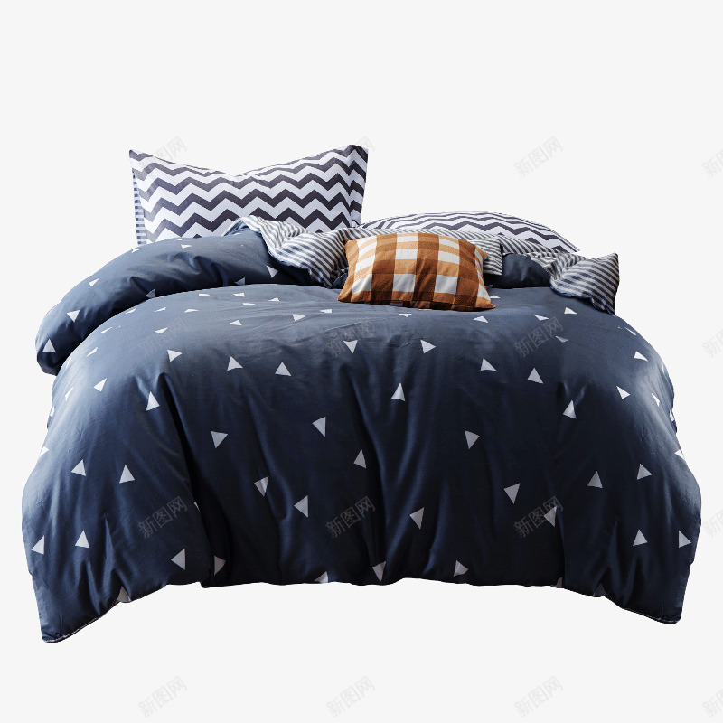 深色床上四件套png免抠素材_88icon https://88icon.com 产品实物 家居家纺 床上用品 枕头 被子