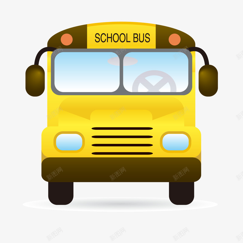 黄色的校车车辆矢量图ai免抠素材_88icon https://88icon.com 交通工具 开学啦 车辆设计 返校 黄色 矢量图