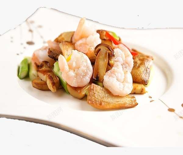 虾炒牛肝菌png免抠素材_88icon https://88icon.com 清淡 牛肝菌 美食 菌类 虾球