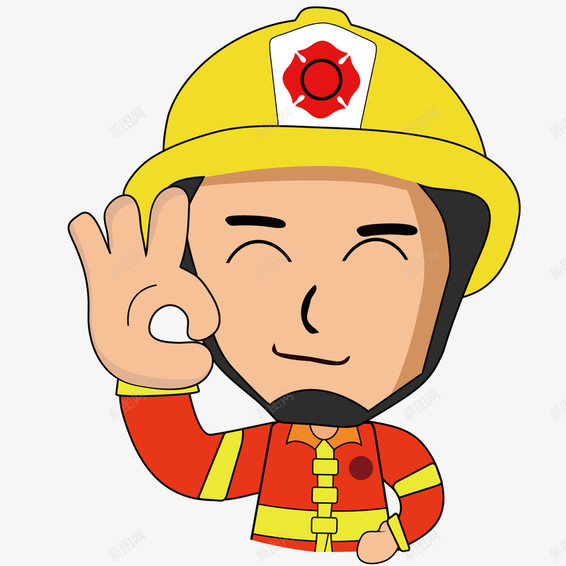 做OK手势的消防员png免抠素材_88icon https://88icon.com OK手势 收到信息 消防员