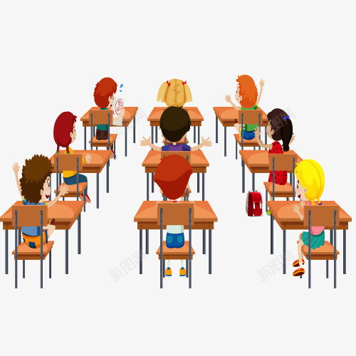 课堂里的小学生矢量图ai免抠素材_88icon https://88icon.com 卡通 学生 教室 矢量图 礼貌 课堂 课堂礼仪