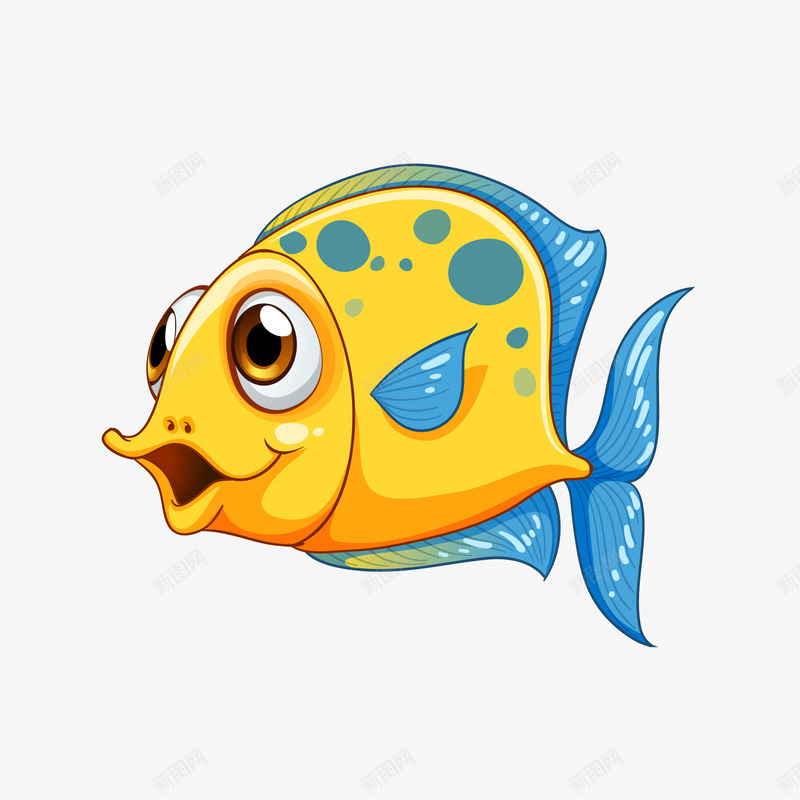 手绘斑点黄色小鱼png免抠素材_88icon https://88icon.com png免抠图 创意 动物 卡通 手绘 斑点小鱼 时尚 海洋 鱼类 黄色