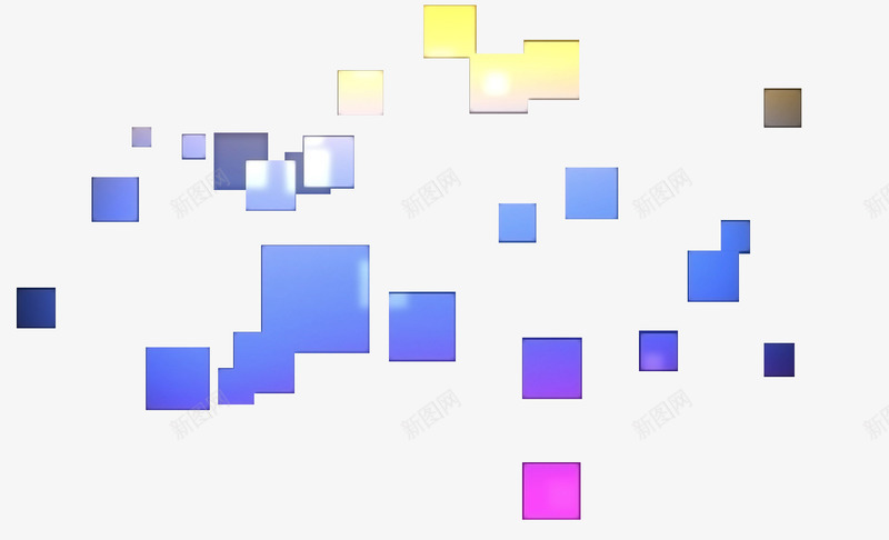 几何png免抠素材_88icon https://88icon.com banner 几何 小方块 渐变