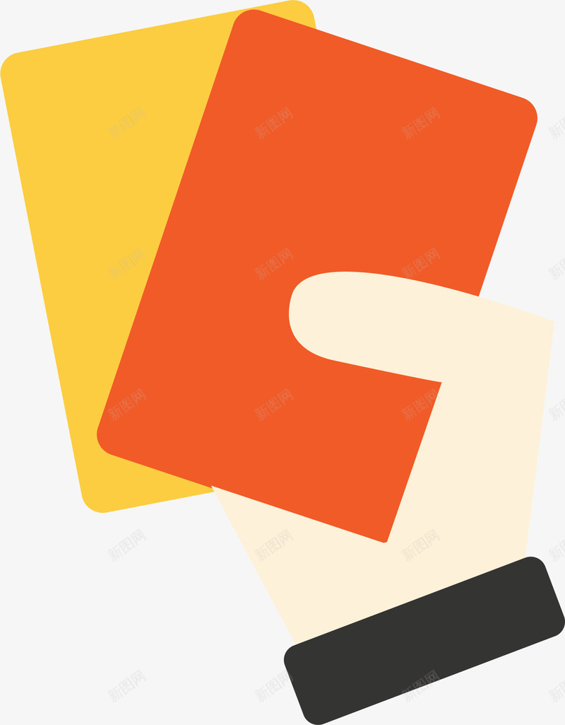 伸手出示红牌黄牌矢量图ai免抠素材_88icon https://88icon.com 出示警告 矢量png 红黄牌 警告 足球 足球裁判 矢量图
