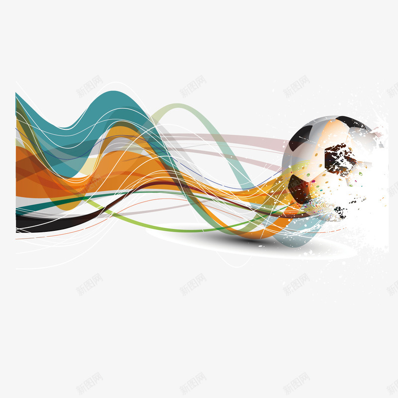 绚丽动感足球矢量图ai免抠素材_88icon https://88icon.com 动感 绚丽 足球 运动 矢量图