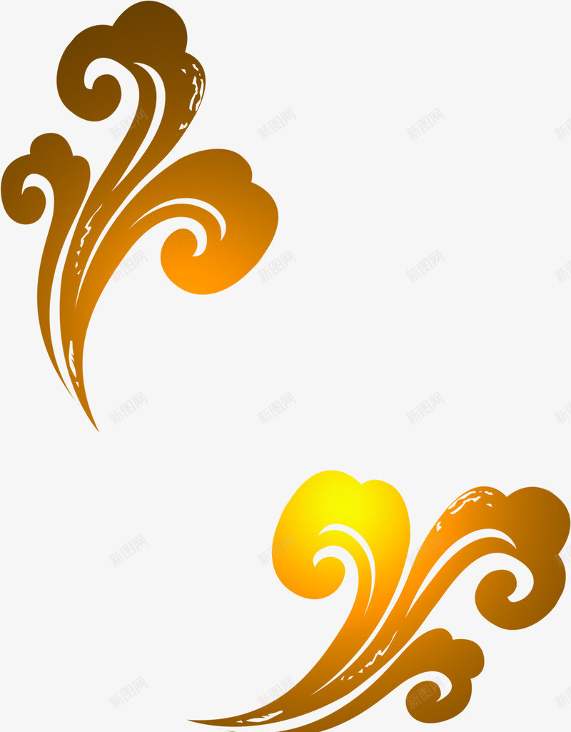 中国风橙色渐变云彩png免抠素材_88icon https://88icon.com 云彩 国风 橙色 渐变