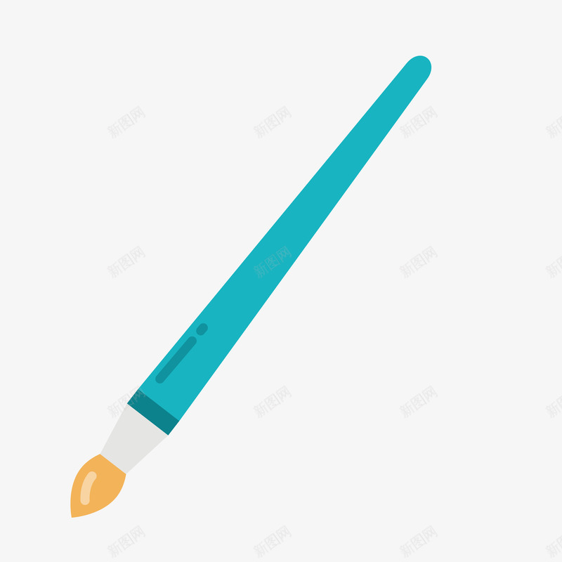 扁平化水粉笔矢量图ai免抠素材_88icon https://88icon.com 卡通手绘 学生工具 学生用品 毛笔 水粉笔 矢量工具 蓝色毛笔 矢量图