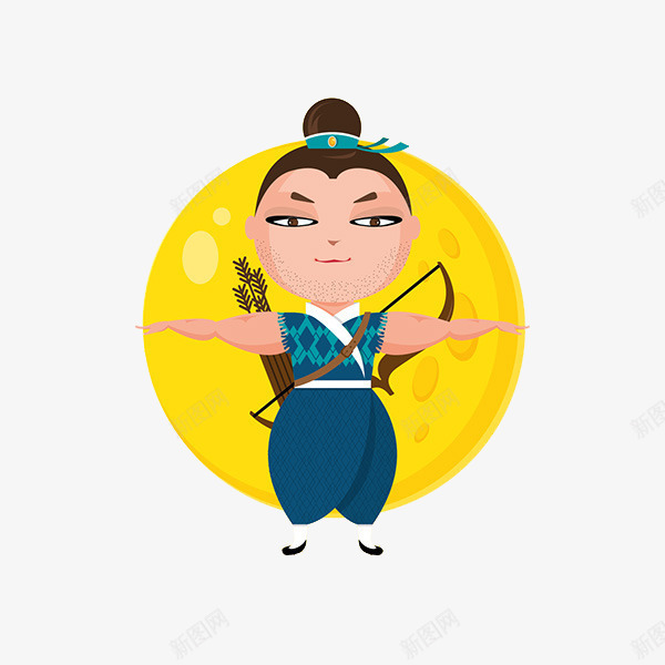 后羿png免抠素材_88icon https://88icon.com 中秋素材 圆月 嫦娥 月亮 神话故事