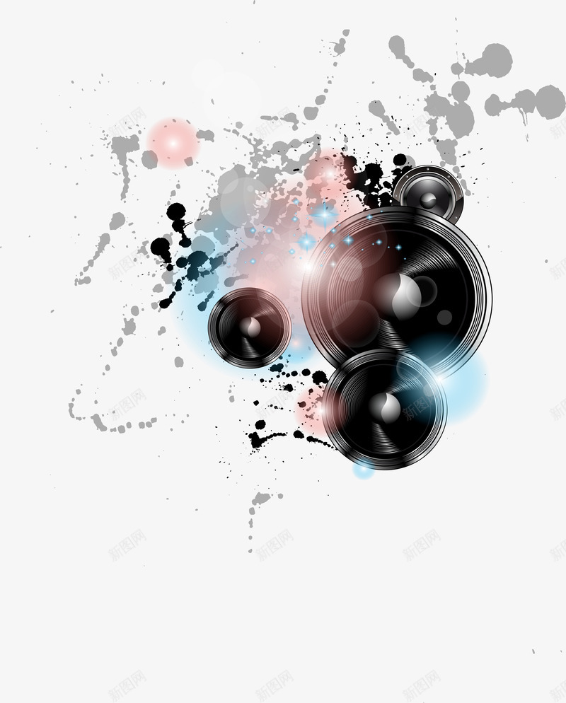 黑色音响图案png免抠素材_88icon https://88icon.com 墨迹 星光 梦幻光晕 水墨 泼墨效果 涂鸦 演唱会 酒吧 音乐节