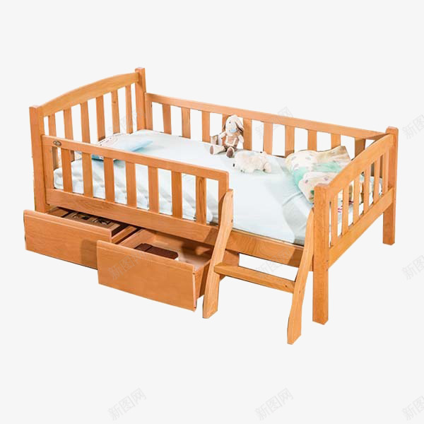 现代多功能儿童床png免抠素材_88icon https://88icon.com 儿童床 家具 木质 梯子床