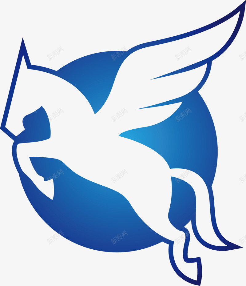 蓝色奔跑的马矢量图ai免抠素材_88icon https://88icon.com 奔跑马图 蓝色奔跑的马图 马图 马素材 矢量图
