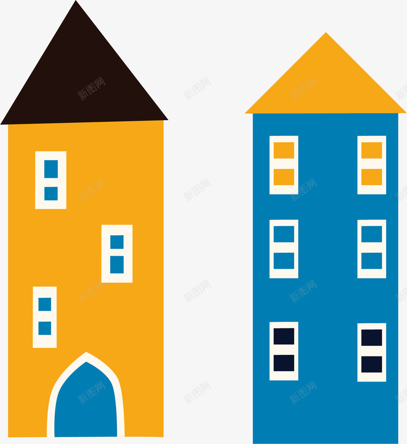 两个扁平化楼城市矢量图ai免抠素材_88icon https://88icon.com 扁平化楼 扁平化楼体 扁平化楼城市 扁平化楼房 扁平化楼梯 扁平化楼群 竖立 高楼 矢量图