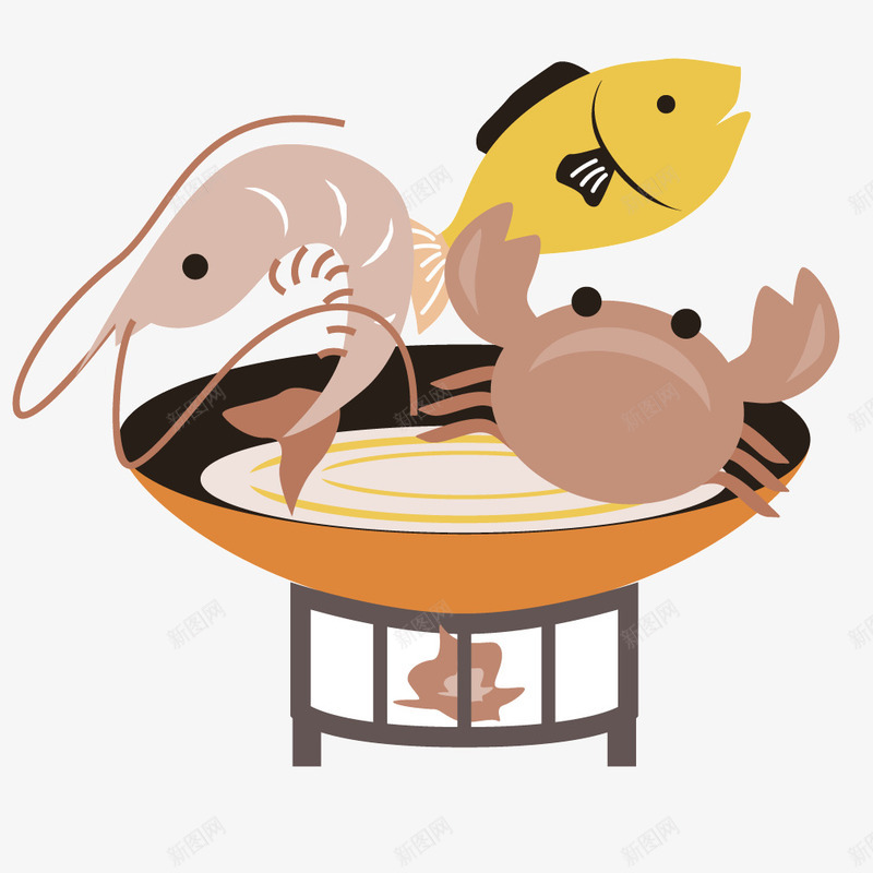 海鲜鱼虾螃蟹铁锅png免抠素材_88icon https://88icon.com 海鲜 螃蟹 铁锅 鱼虾