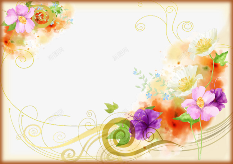 梦幻黄色童话线条边框png免抠素材_88icon https://88icon.com 相框 童话 边框 鲜花 黄色