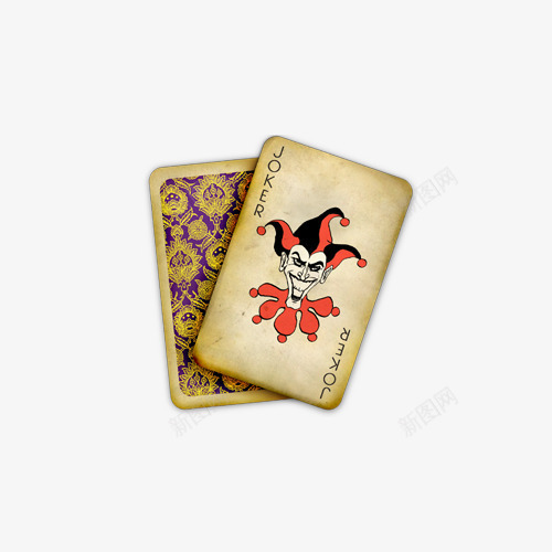 卡通的纸牌png免抠素材_88icon https://88icon.com 两张纸牌 卡通的小丑 大王纸牌 扑克joker 扑克牌 纸牌