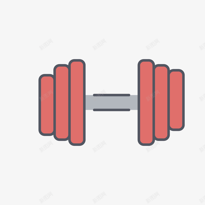 红色哑铃png免抠素材_88icon https://88icon.com 几何 卡通 哑铃PNG图 商务 图形 圆弧 层次 手绘 灰色 红色 金属