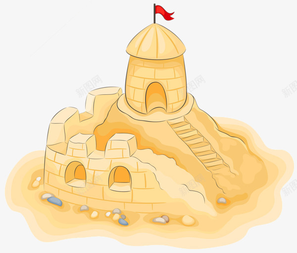 沙滩上的沙城堡png免抠素材_88icon https://88icon.com 城堡 沙 沙滩