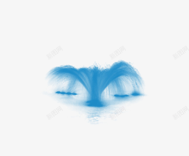 蓝色喷泉png免抠素材_88icon https://88icon.com 喷泉 平面 矢量元素 蓝色