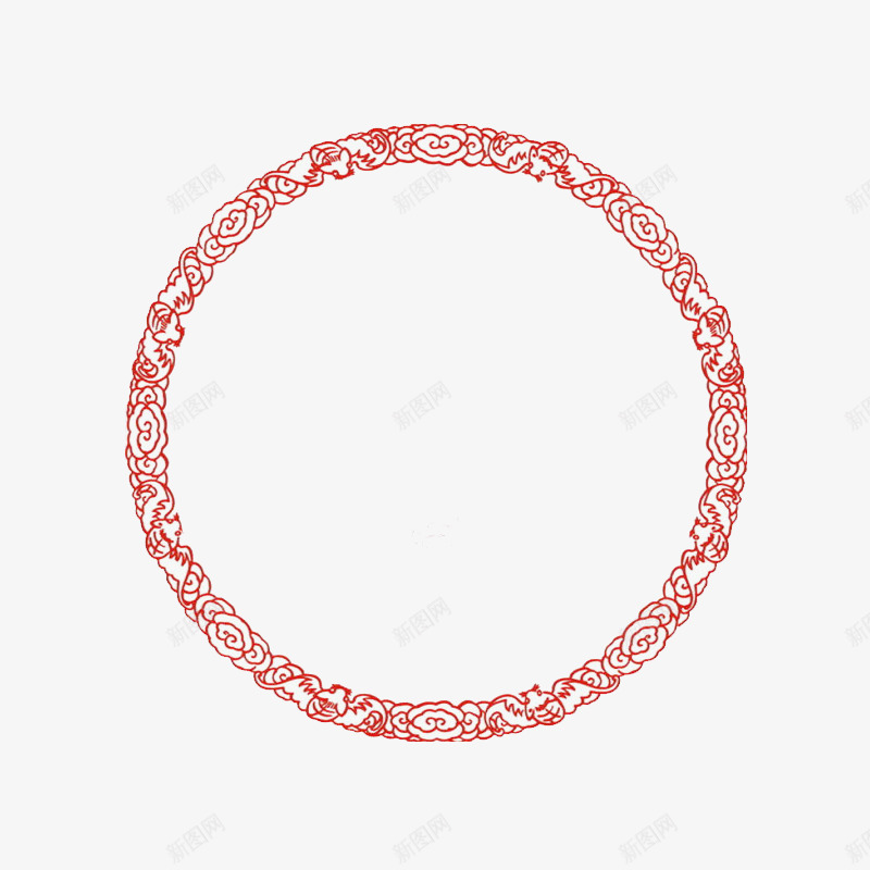 红色古风古典圆圈png免抠素材_88icon https://88icon.com 中国风 古典圆圈 古风圆圈 圆形边框 红色圆圈 花纹