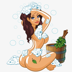 洗澡的性感美女png图片下载 洗澡的性感美女素材