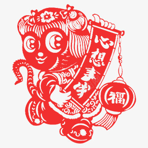 心想事成窗花剪纸png免抠素材_88icon https://88icon.com 剪纸 心想事成 窗花 素材