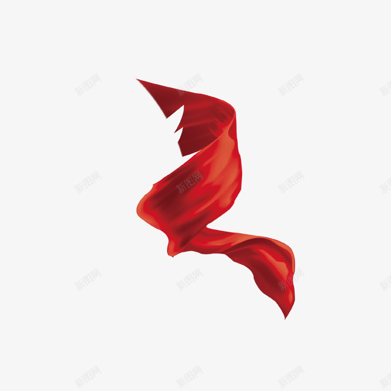 红彩带png免抠素材_88icon https://88icon.com 彩带 彩带缠绕 红色 绸带