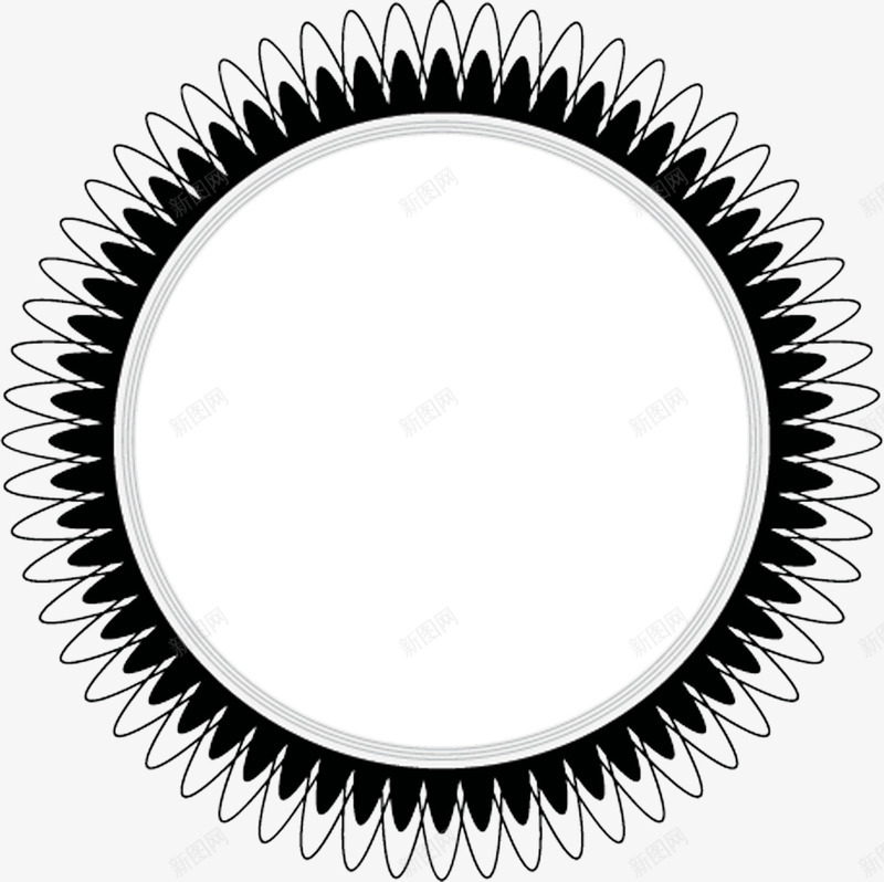 手绘黑色花边相框边框png免抠素材_88icon https://88icon.com 图框 圆形边框 文本框 画框 相框 花边 装饰边框 黑色花纹相框