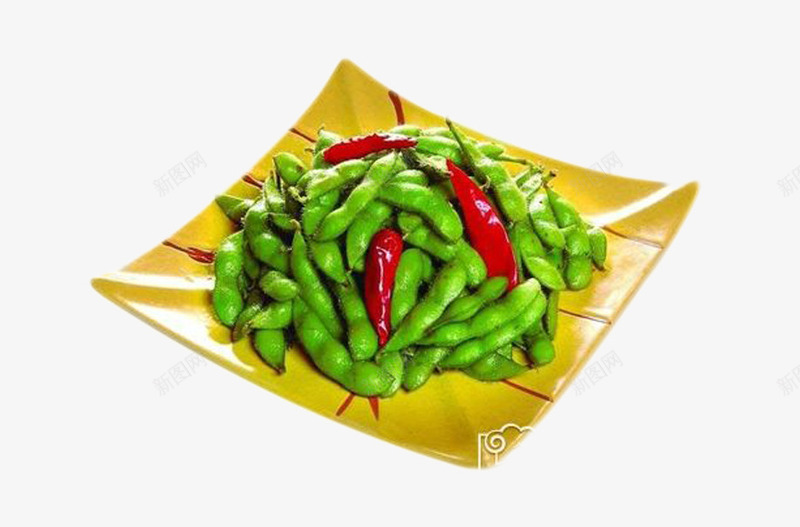 黄色盘子美味盐水毛豆png免抠素材_88icon https://88icon.com 人人爱吃 可口 咸咸的 小吃 新鲜 盐水毛豆 绿油油 美味 餐前小菜 黄色盘子