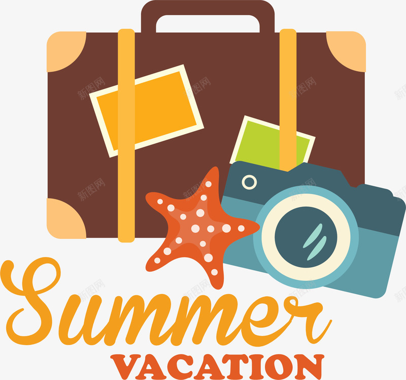 夏日假期旅行行李矢量图ai免抠素材_88icon https://88icon.com 夏日假期 夏日时光 手提箱 矢量png 行李 行李箱 矢量图