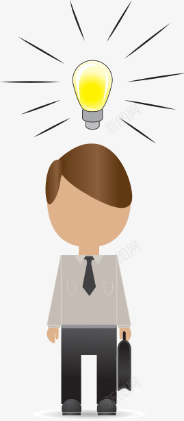 想法思考png免抠素材_88icon https://88icon.com 一个好想法 卡通人物 思考 灯泡 灵光一现 灵光一闪 考虑人生